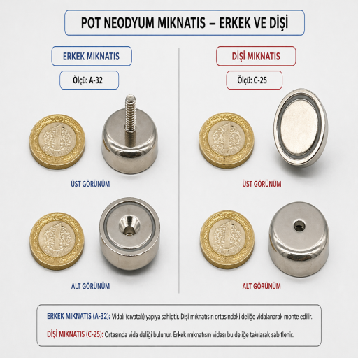 Pot Neodyum Mıknatıs