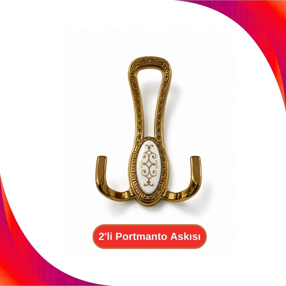 İkili Portmanto Askısı Altın - 12.5 cm