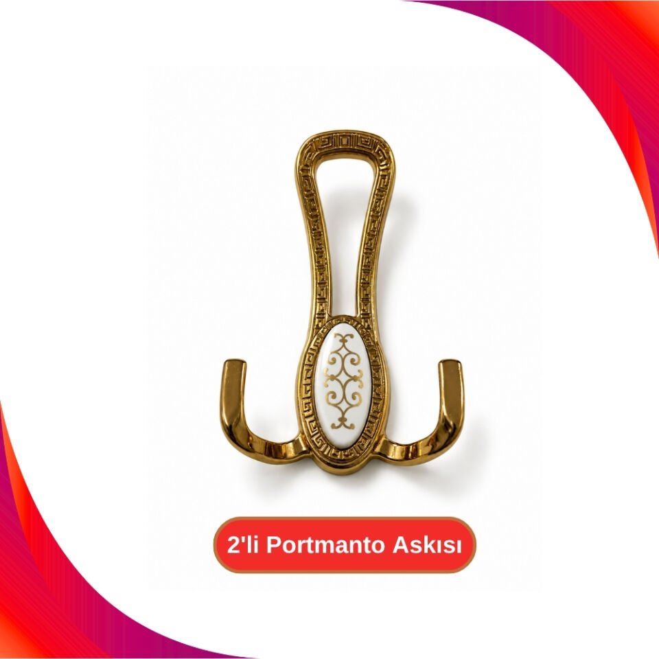 İkili Portmanto Askısı Altın - 12.5 cm
