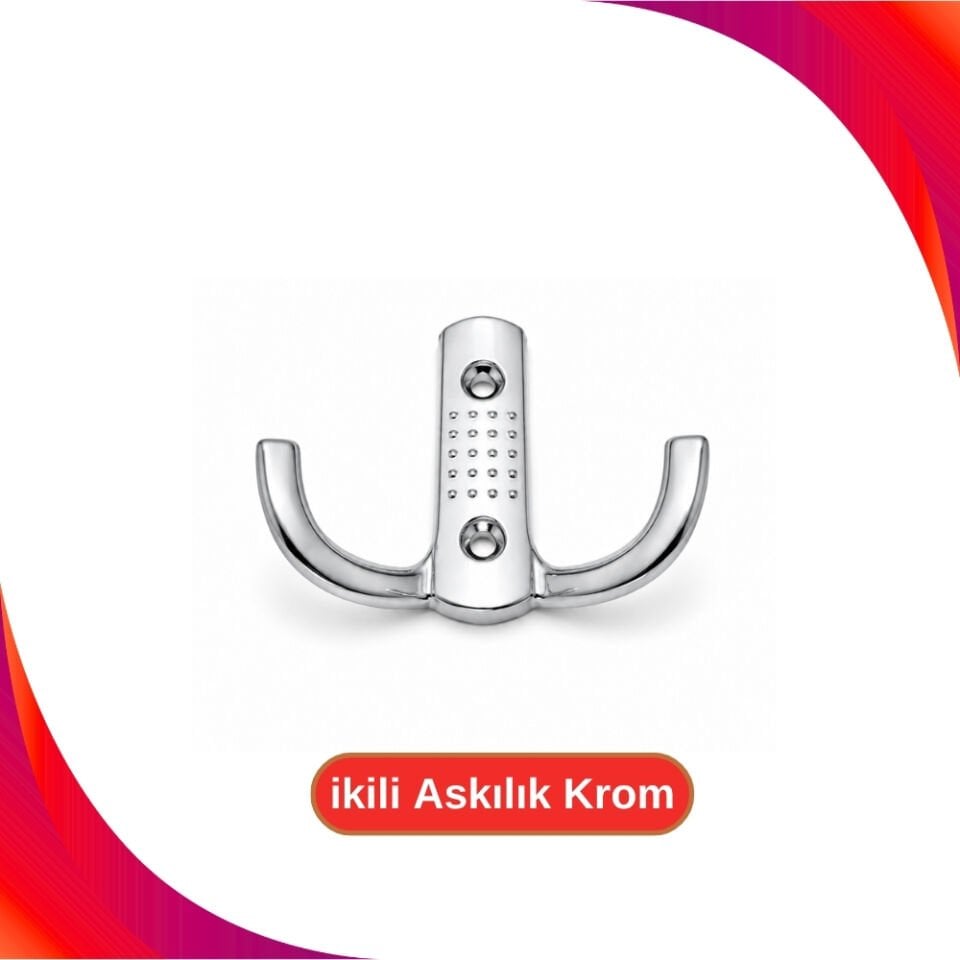 İkili Askılık Krom - 6 cm
