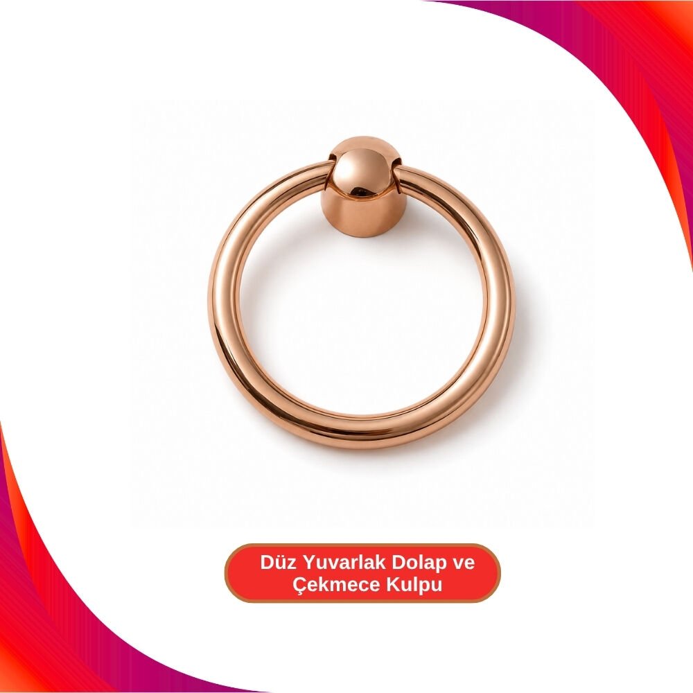 Dolap ve Çekmece Kulpu Düz Yuvarlak Rose Halka 55 mm