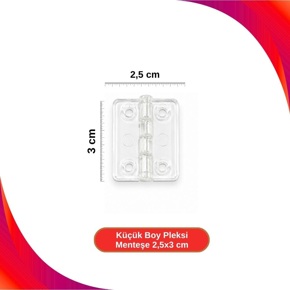 Küçük Boy Pleksi Menteşe 2,5x3 cm