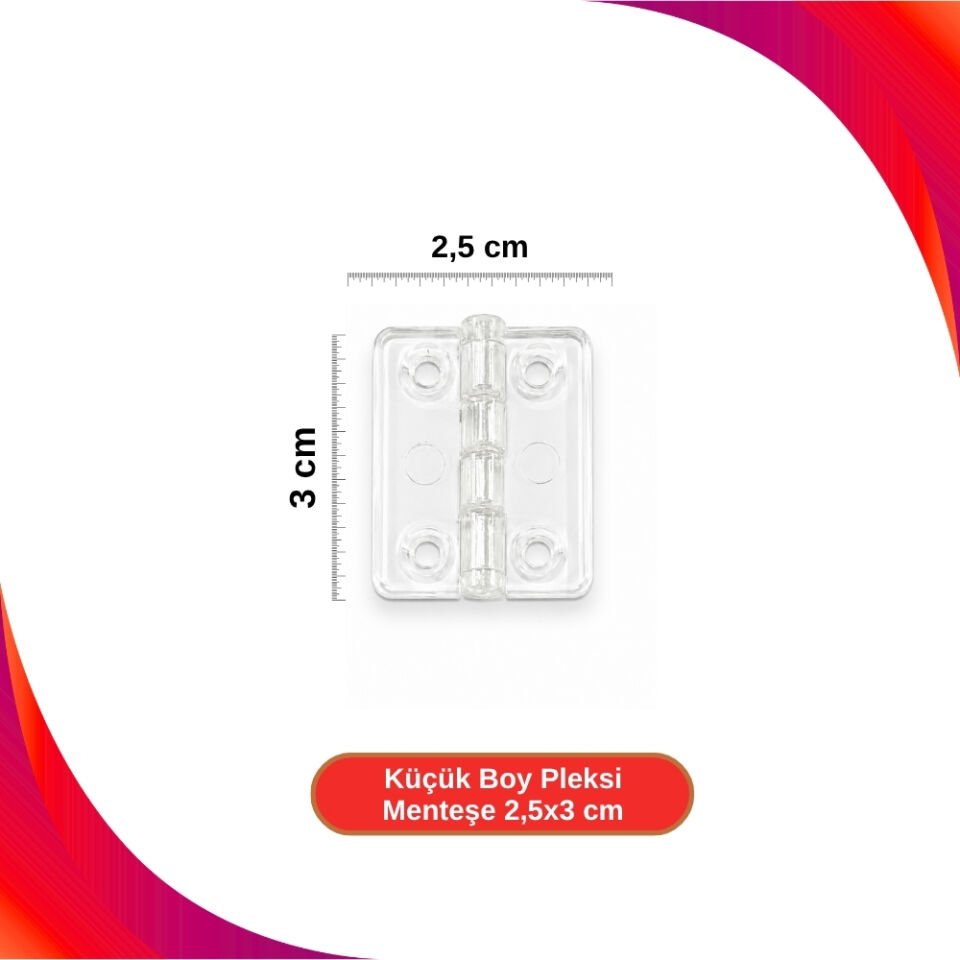 Küçük Boy Pleksi Menteşe 2,5x3 cm