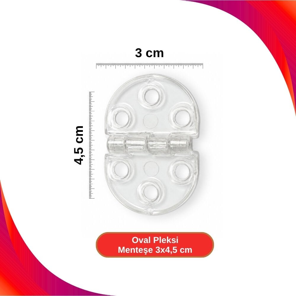 Oval Pleksi Menteşe 3x4,5 cm