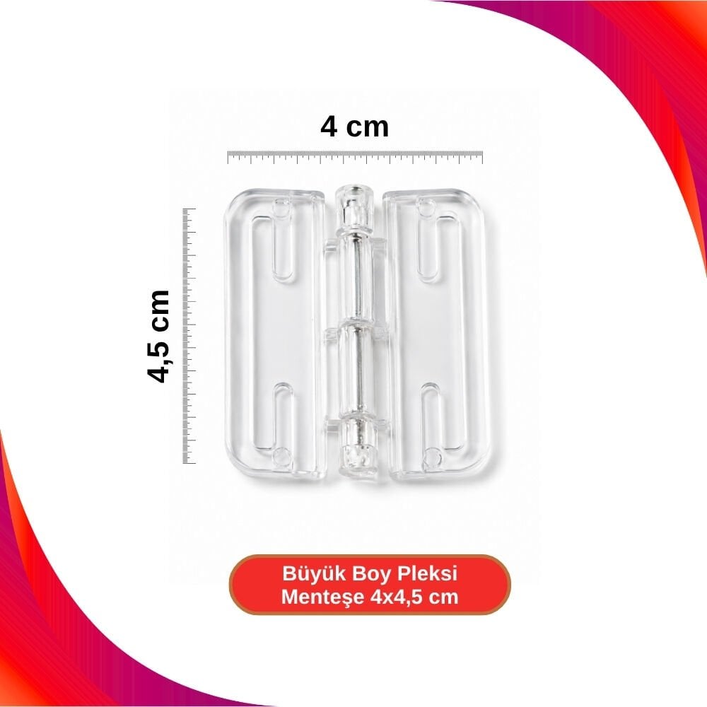 Büyük Boy Pleksi Menteşe 4x4,5 cm