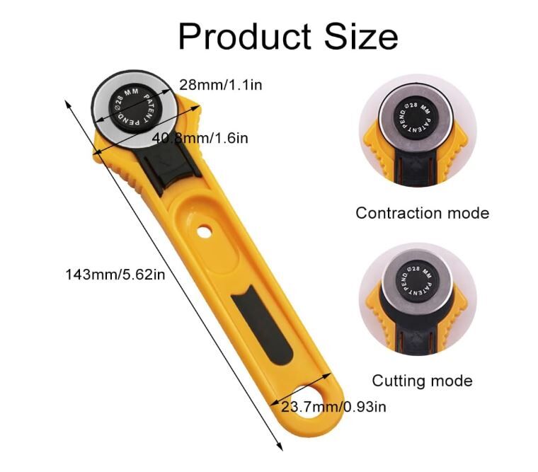 Rotary Cutter 28mm Yuvarlak Kesici Bıçak - Dairesel Bıcak