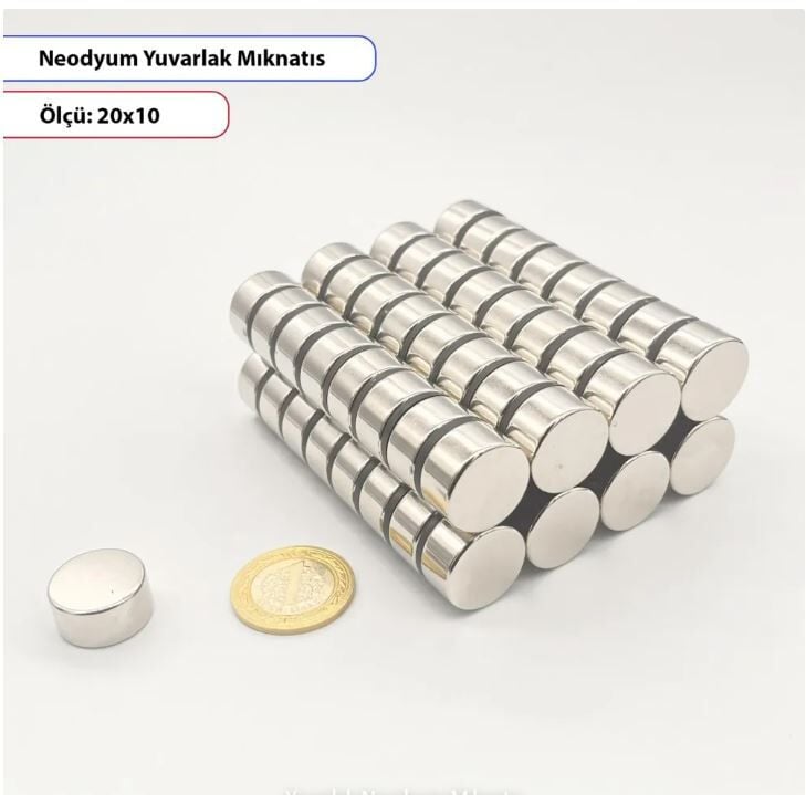 Yuvarlak Neodyum Mıknatıs 20x10mm