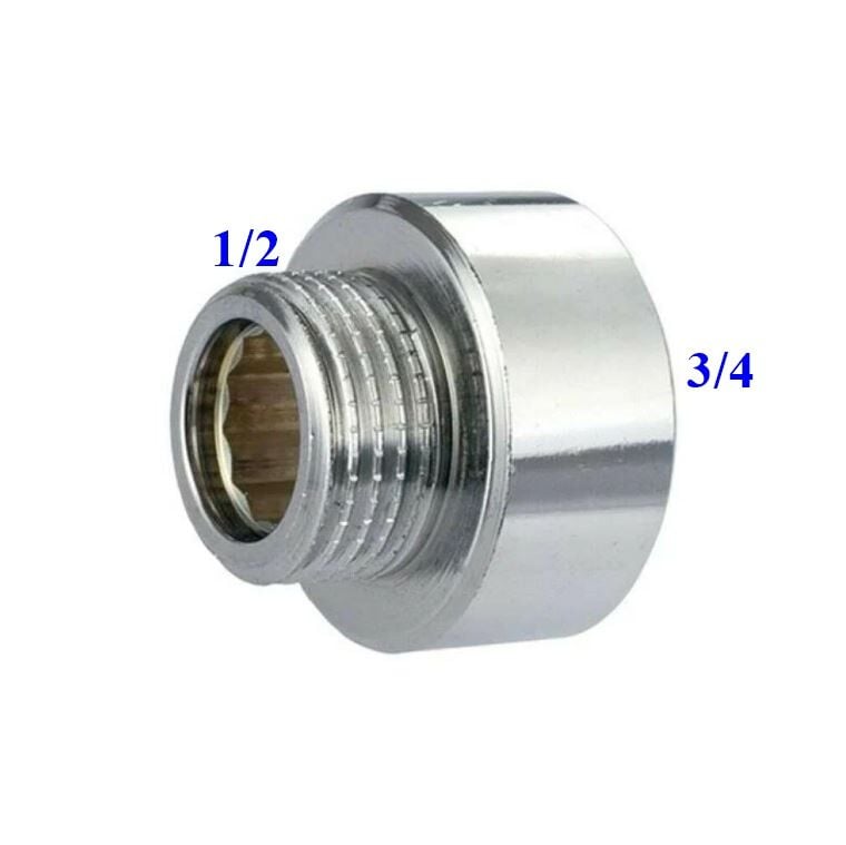 Pirinç Musluk Bas Uzatma Krom 3/4 - 1/2 İnç 2 cm