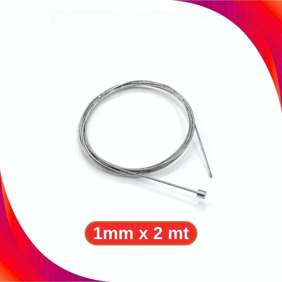 Stoperli Çelik Askı Teli - 1 mm - 2Mt