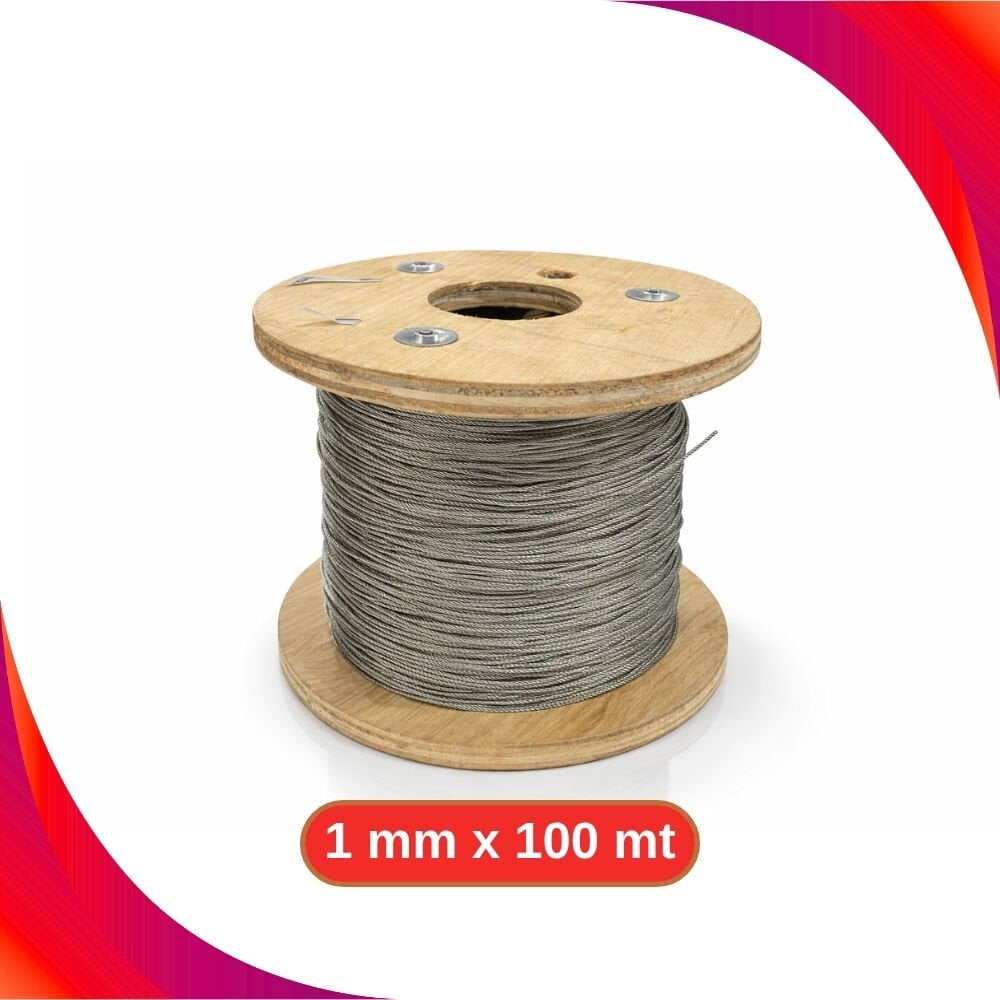 Paslanmaz Çelik Askı Teli - 1mm - 100mt