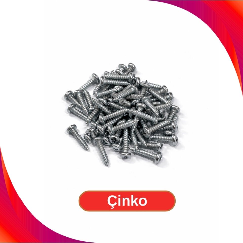 2.9x13mm Renkli Sac Vidası - Çinko