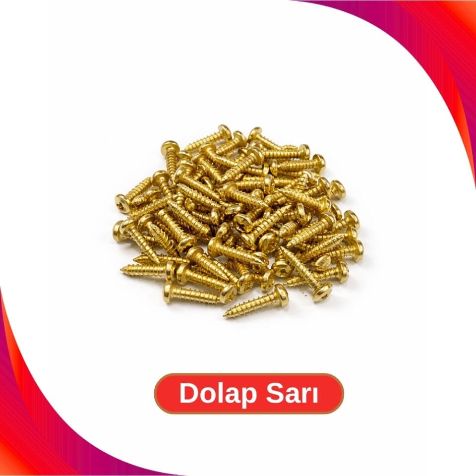 2.9x13mm Renkli Sac Vidası - Dolap Sarı