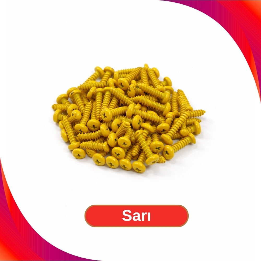 2.9x13mm Renkli Sac Vidası - Sarı