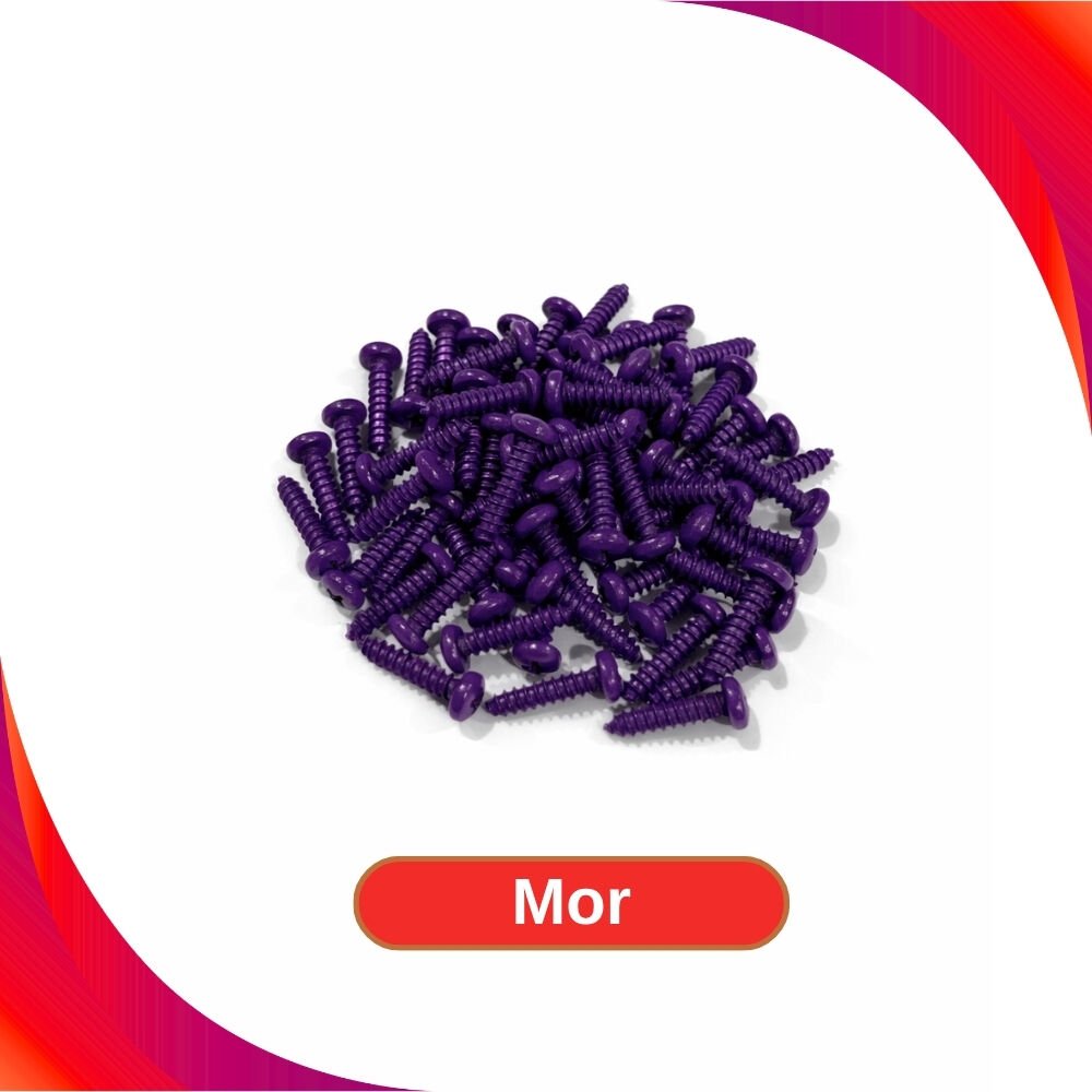 2.9x13mm Renkli Sac Vidası - Mor