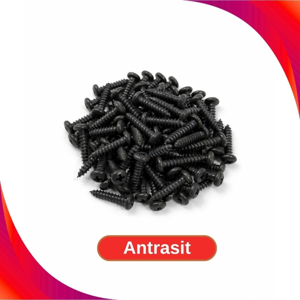 2.9x13mm Renkli Sac Vidası - Antrasit