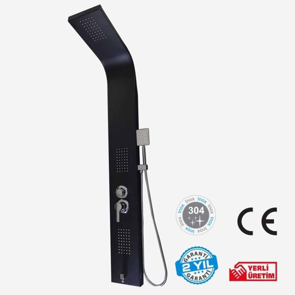 KU-1001 – Duş Paneli / Kuğu Alüminyum Siyah