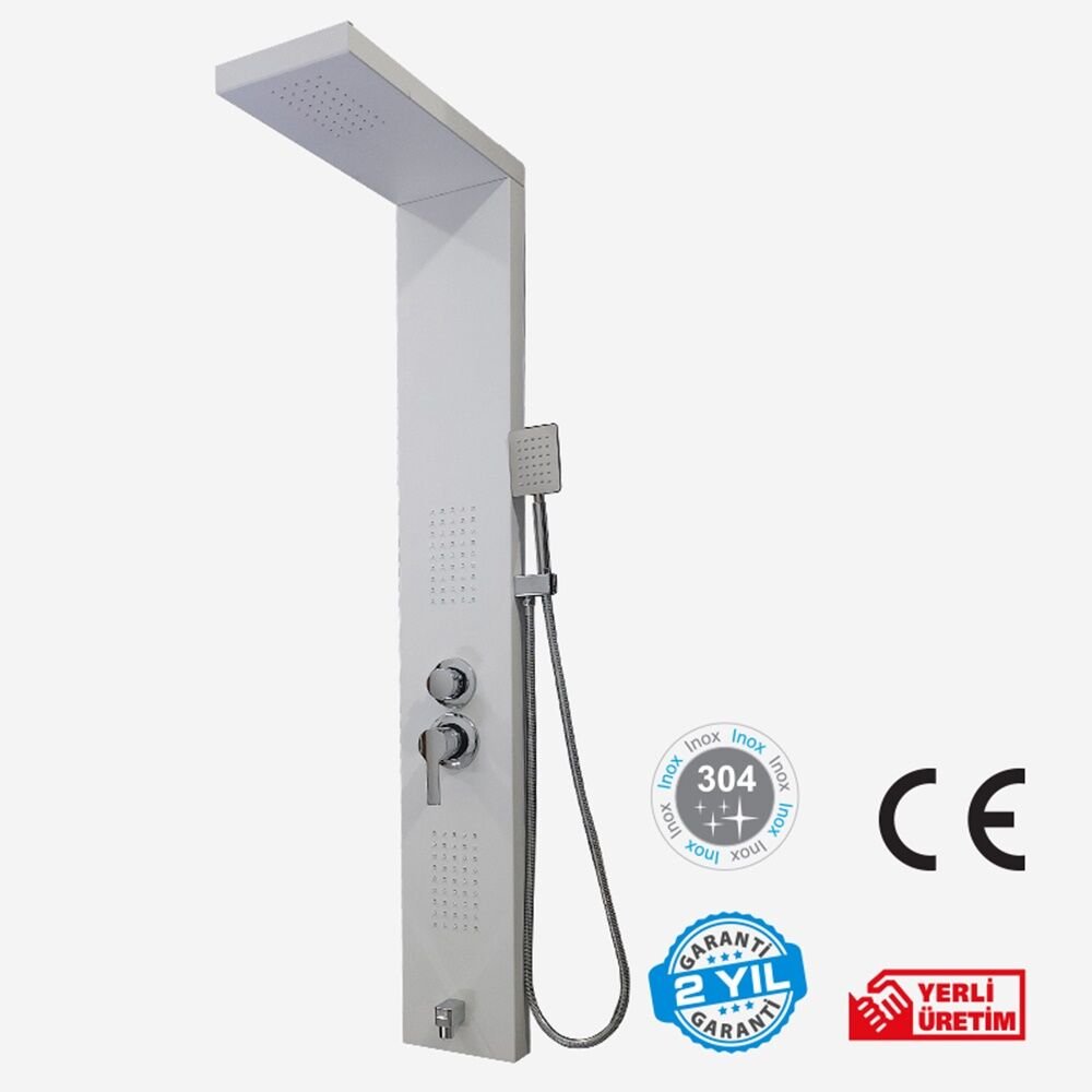 KA-1002 - Duş Paneli / Kare Alüminyum Beyaz
