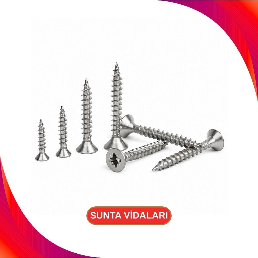 Sunta Vidası Çinko Kaplı 4x30mm - 3,5x50mm