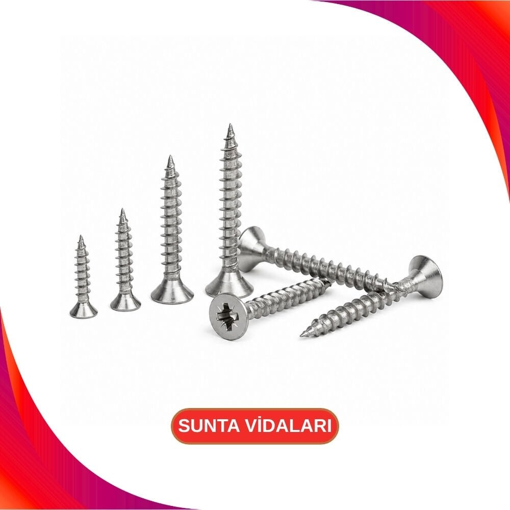 Sunta Vidası Çinko Kaplı 4x30mm - 3,5x50mm