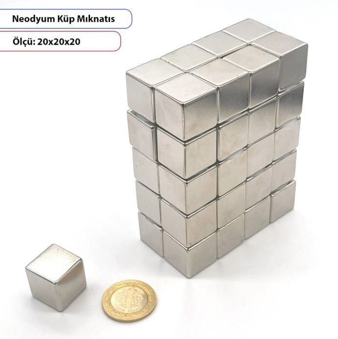 Neodyum Mıknatıs Küp – 20X20X20 mm