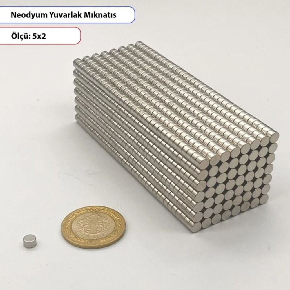 Neodyum Mıknatıs Yuvarlak 5X2mm -10lu