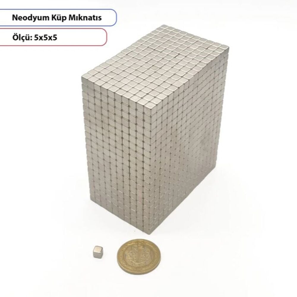 Neodyum Küp Mıknatıs – 5X5X5 mm -10lu