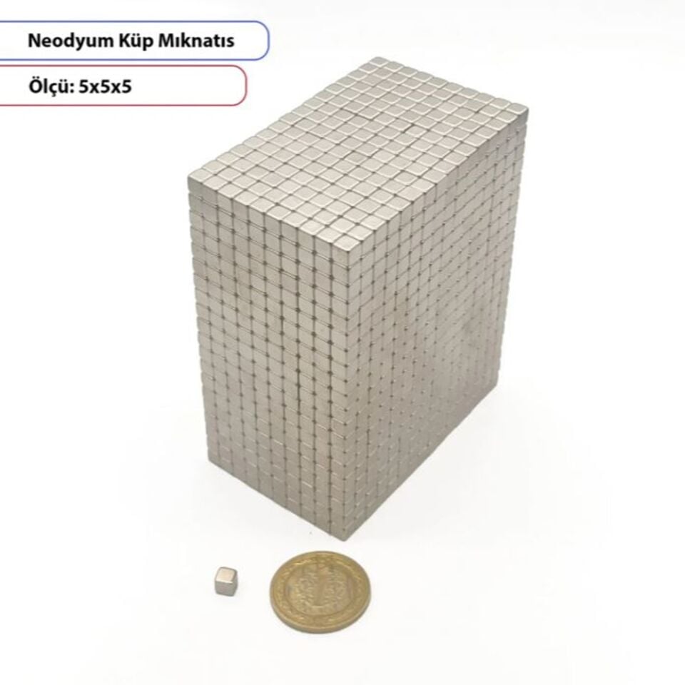 Neodyum Küp Mıknatıs – 5X5X5 mm -10lu
