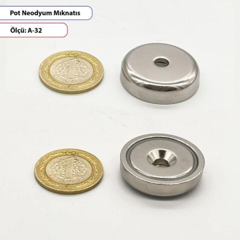 Avşalı Dişi Neodyum Mıknatıs Pot A32mm