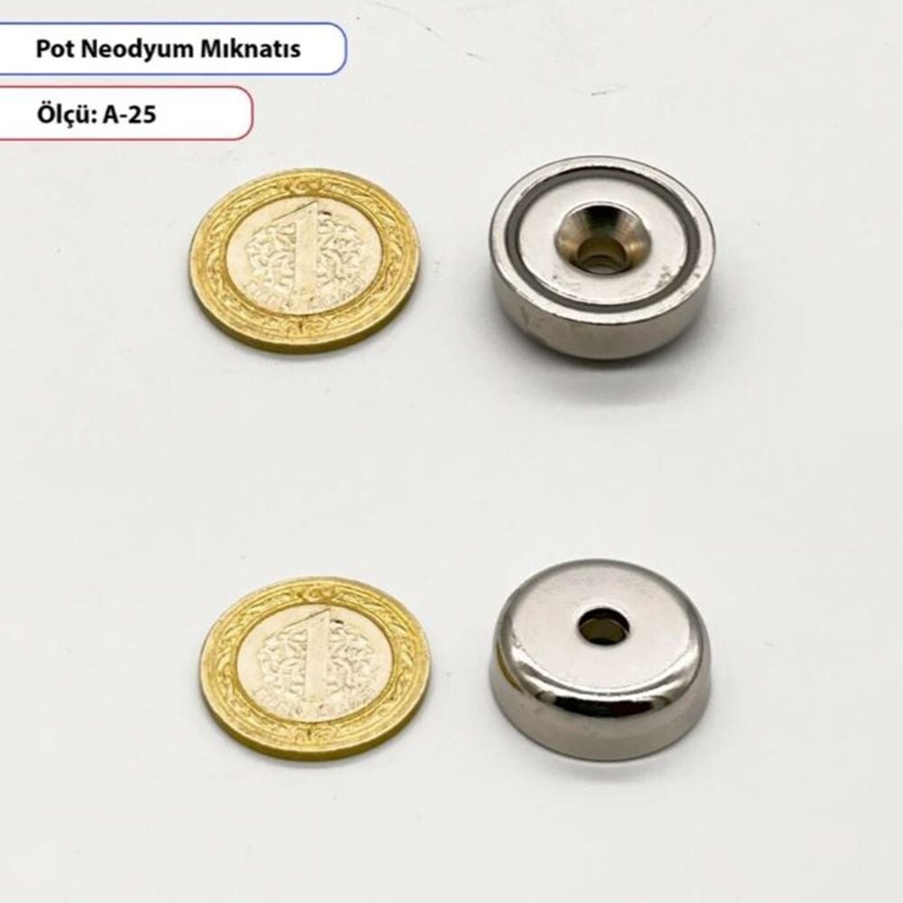 Avşalı Dişi Neodyum Mıknatıs Pot A25mm