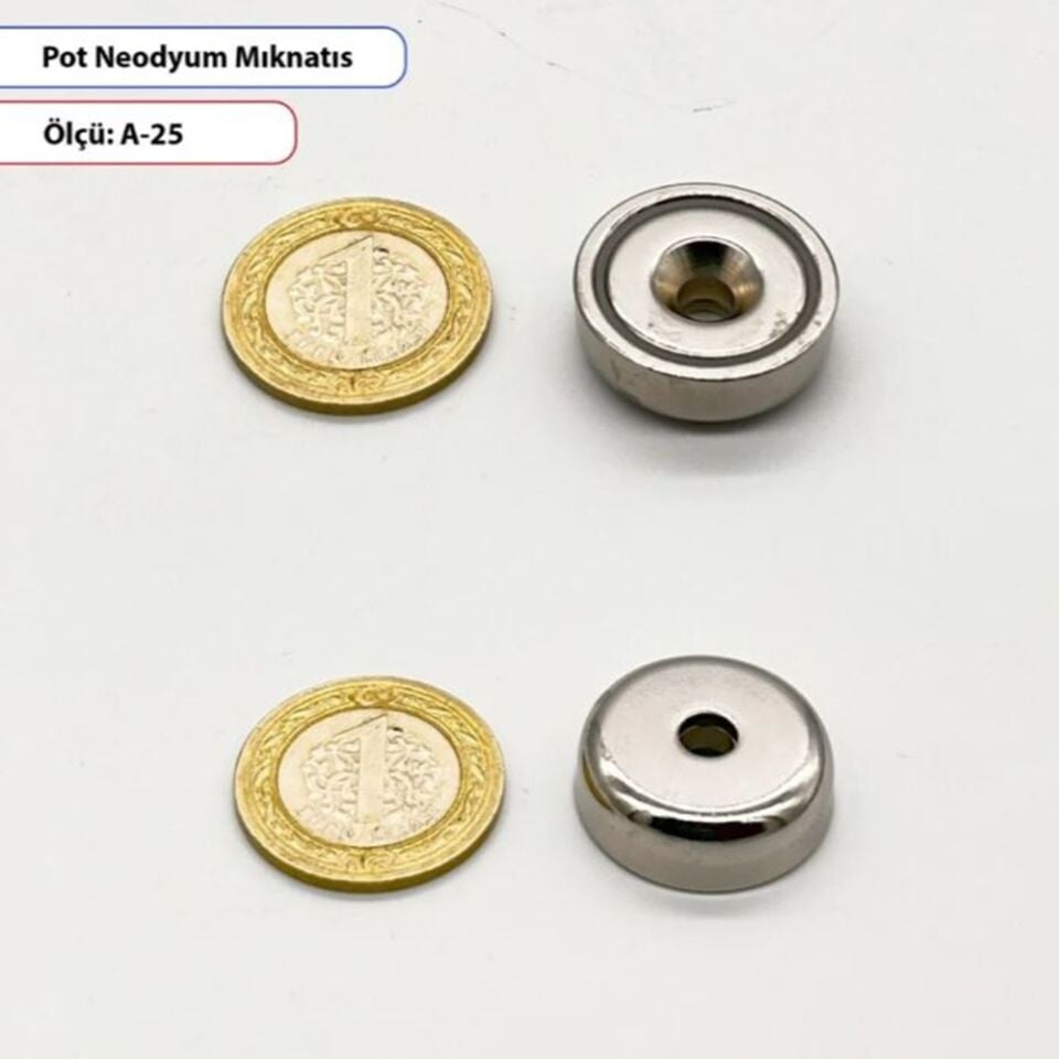 Avşalı Dişi Neodyum Mıknatıs Pot A25mm