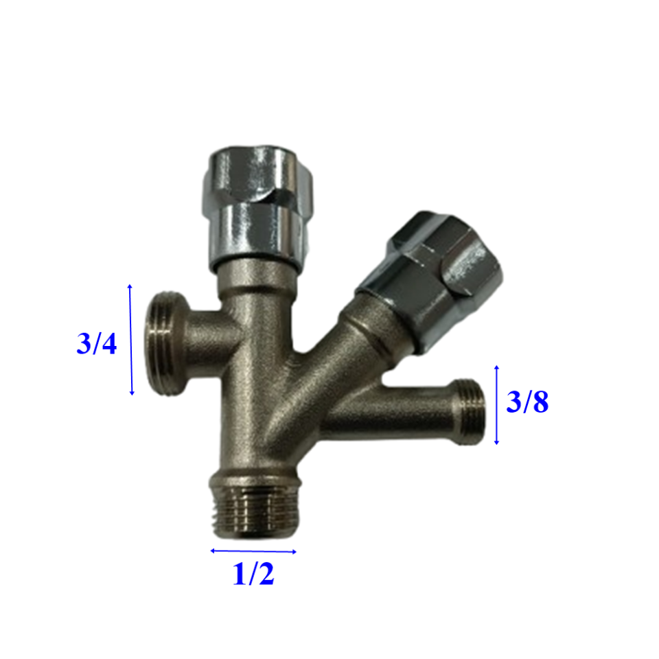 Çift Çıkışlı Taharat Musluğu - 1/2 - 3/4 - 3/8