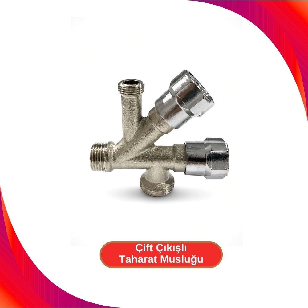 Çift Çıkışlı Taharat Musluğu - 1/2 - 3/4 - 3/8