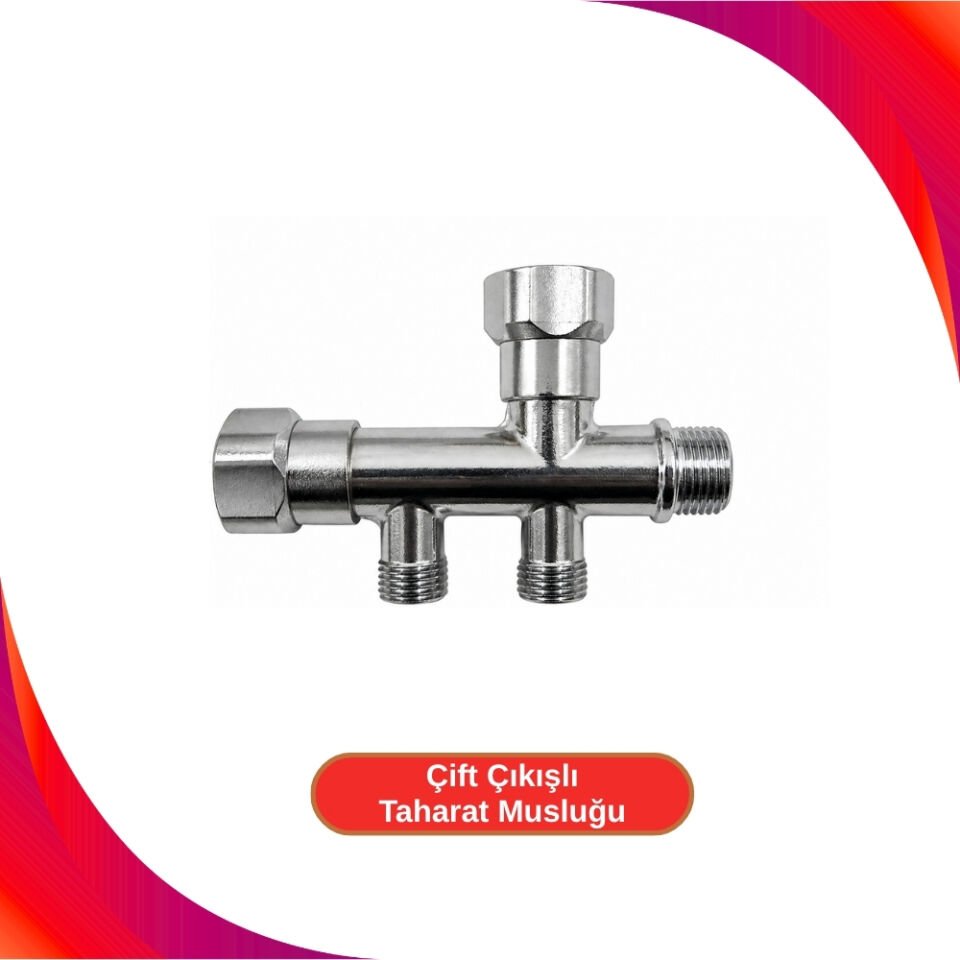 Çift Çıkışlı Taharat Musluğu 3/8 - 1/2