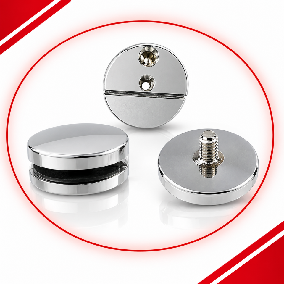 Metal Cam ve Ayna Tutucu 29.5 mm Krom
