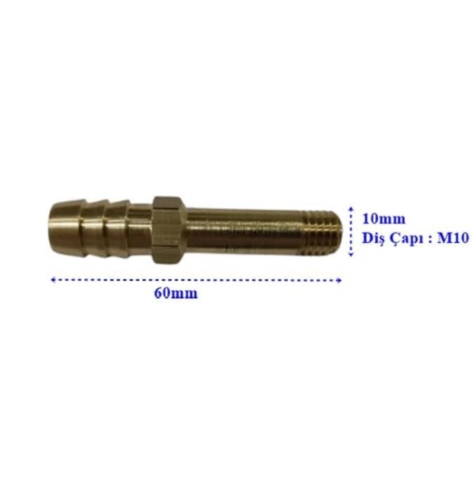 Kalıp Rekoru M10 - 10X60mm - Diş 10mm ( Prinç )