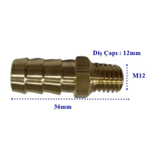Kalıp Rekoru M12 - 12X40mm - Diş 12mm ( Prinç )