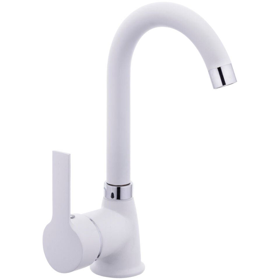 Delta Mix Kuğu Lavabo Bataryası Beyaz Kod: 494